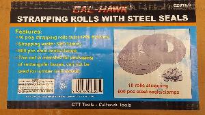 10PC POLY STRAPPING ROLL WITH 600 CLIPS